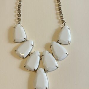 Kendra Scott Harlow White Stones Gold Plated Statement Necklace Women